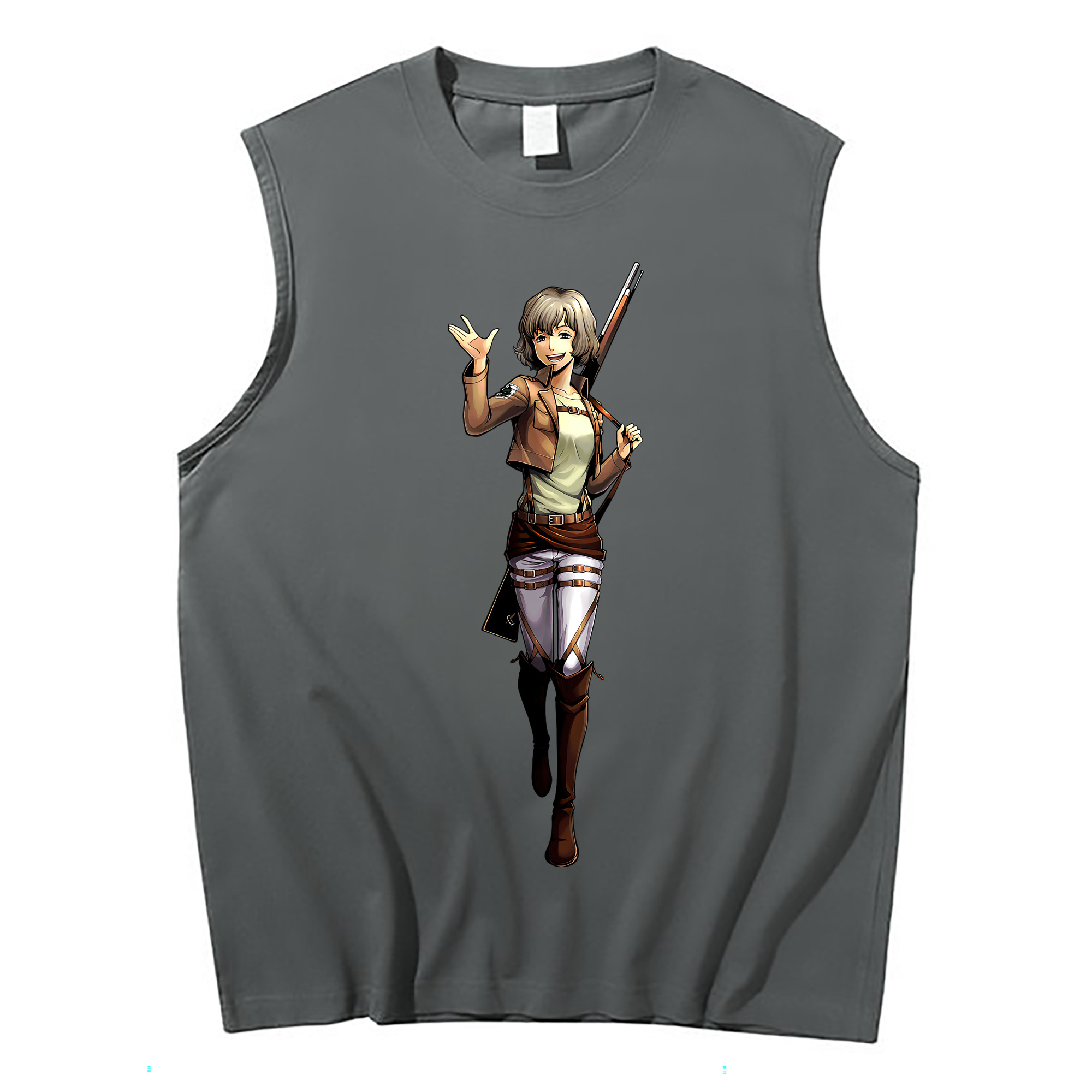 （画像用） 進撃の巨人 ヒツチ Attack on Titan Hitch コットン100％タンクトップ（フロントプリント）